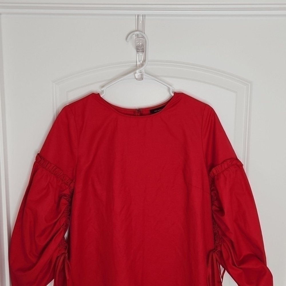 Halogen Red Parachute Ruffle Sleeve Shift Dress - Picture 6 of 8